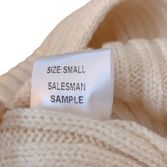 Sadie & Sage pale blush pink long sleeve ribbed deep v neck cropped sweater S - Picture 6 of 6